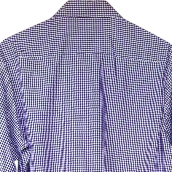 Robert Graham Purple Houndstooth Print Button Front Shirt Sz M‎ - Picture 7 of 10